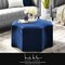 Nicole Miller Rey Octagon Cocktail Ottoman-Single Tufted-Chrome Nailhead Trim